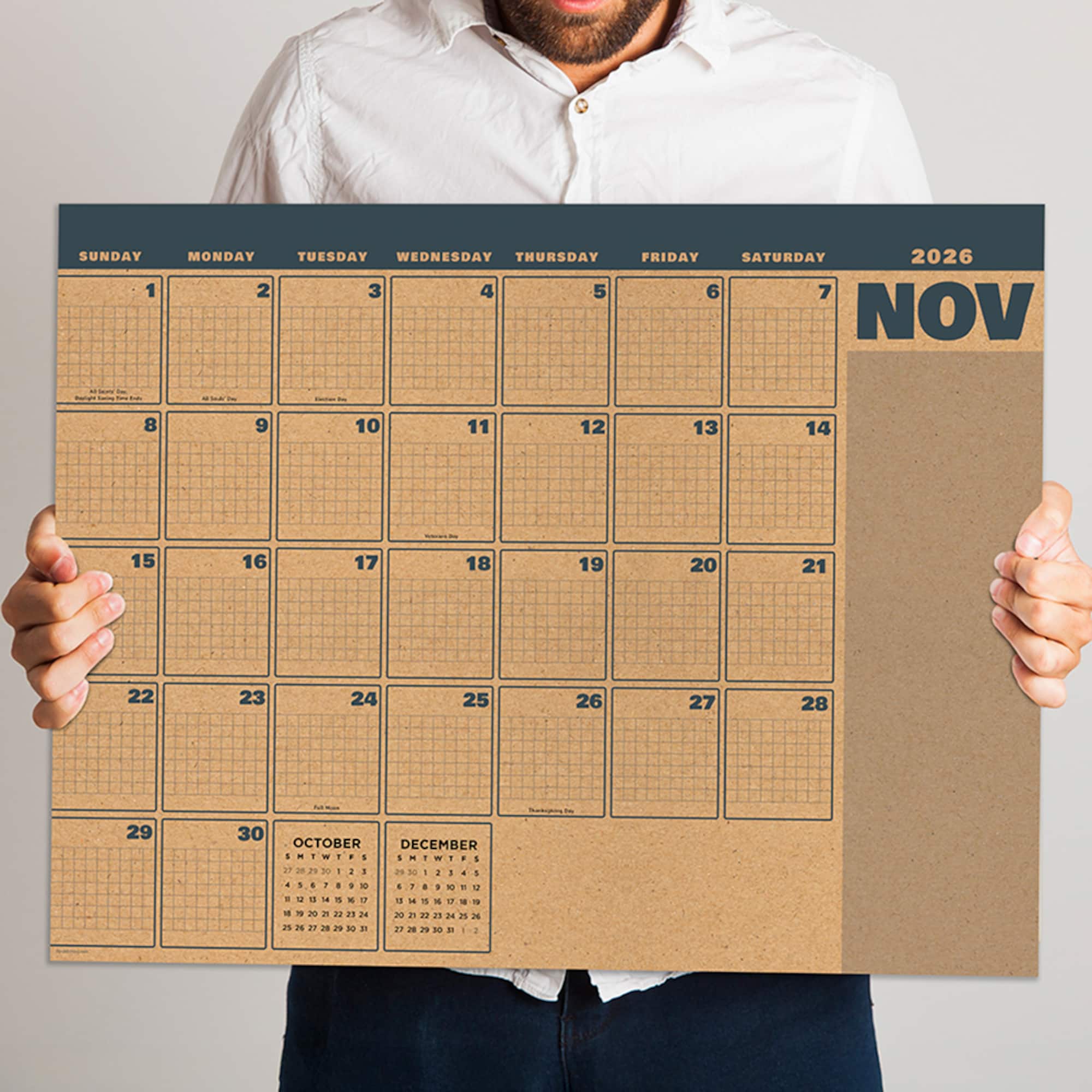 TF Publishing Large 2026-27 Trail & Timber Desk Pad Monthly Blotter Calendar